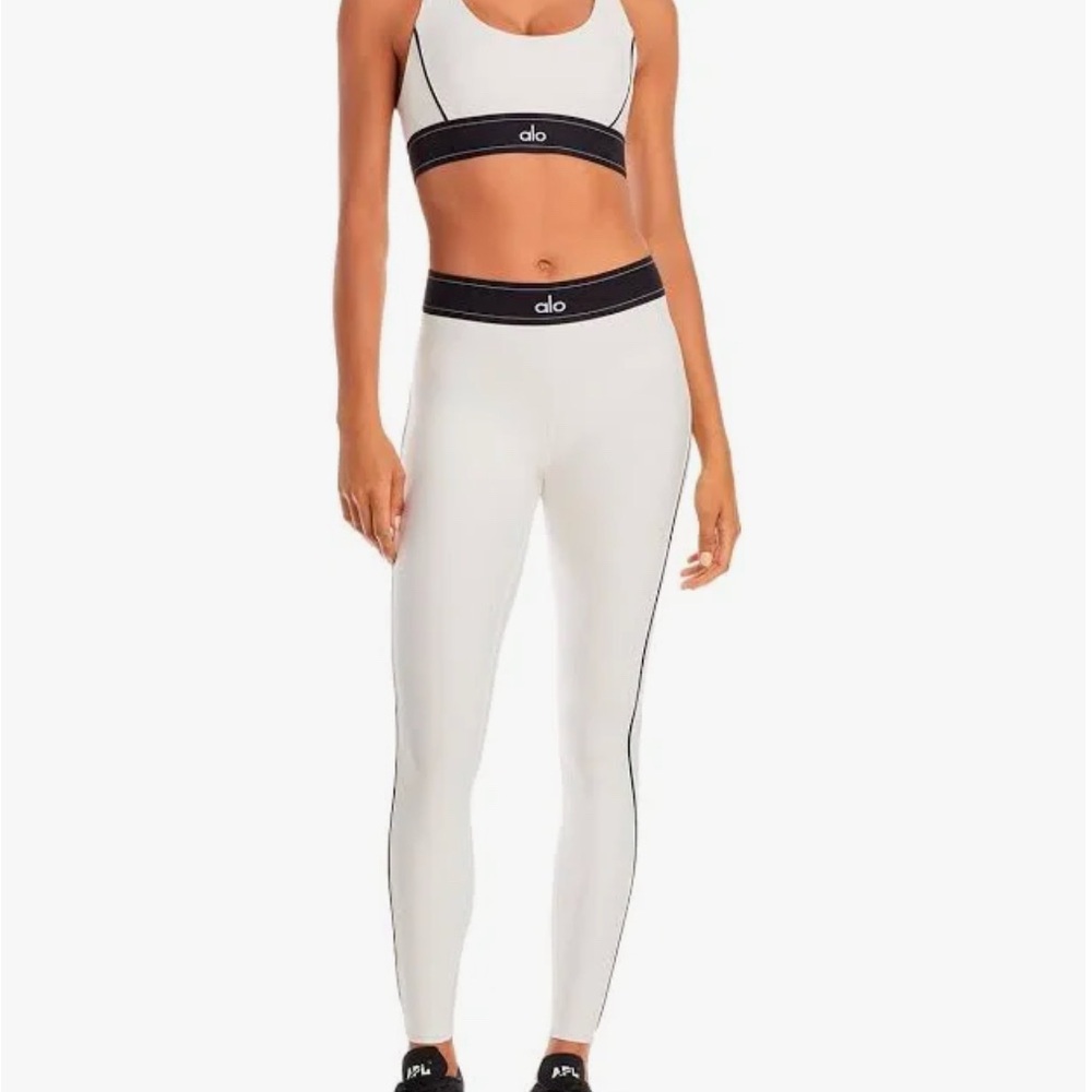 ALO Yoga White and Black Leggings